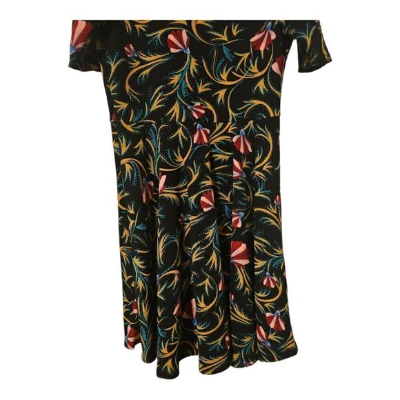 LULAROE "Nicole" Black Red Floral A-Line Dress - Size 2XL - Picture 5 of 8